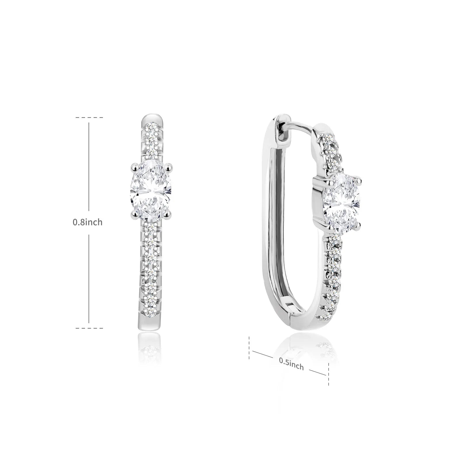 Zircon Oval Hoop Earrings for Women Stainless Steel Gold Color round Hoops Earring 2024 Trend Wedding Jewelry Pendientes Mujer