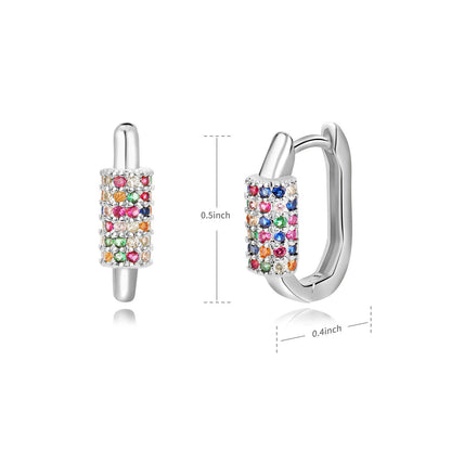 Zircon Oval Hoop Earrings for Women Stainless Steel Gold Color round Hoops Earring 2024 Trend Wedding Jewelry Pendientes Mujer